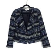 Best Mountain Blue Tribal Boho Motorcycle Jacket