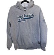 Roots Camp Lakeland grey size small hoodie with DIY cut v-neck.