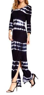 NWT Women’s Romeo & Juliet Couture Tie-Dye Maxi Dress Size Medium Navy B…