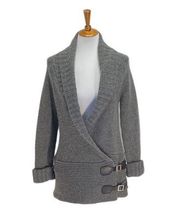 Moda International Chunky Cardigan Gray Size S Y2K Neutral Minimalist Classic