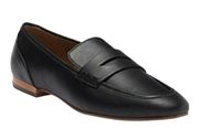 14th & Union Womens Classic Black Leather Penny Loafer Shoes Size 9