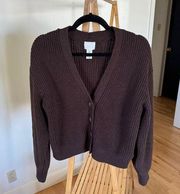 H&M Brown Knit Cardigan sz S