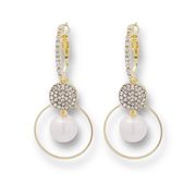 Elegant White Pearl Dangle Drop Earrings for Women