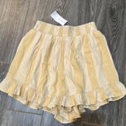 NWT new American eagle viscose linen blend ruffle lined shorts size XS