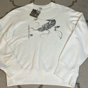 Uniqlo X Boston Museum off white Japanese Art Long-Sleeve Sweatshirt