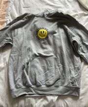 Grey Smiley Face Hoodie 