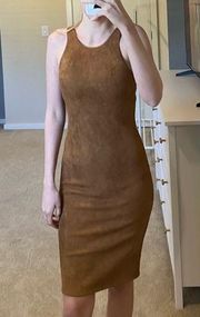 June & Hudson brown suede dress small