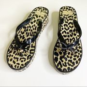 Kate Spade Leopard Print Platform Flip Flop Sandals Size 10