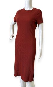 Basic Color Thin Ribbed Shortsleeved Dress | ROSEWOOD