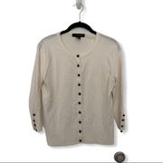 white button front cardigan