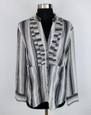 Covington Pleated Front Striped Button Down Shirt