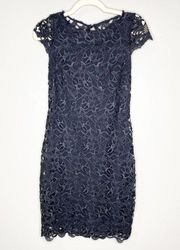 Alice + Olivia Black Lace Open Back Mini Dress Size 2