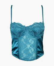 ✦ Aquamarine Lace Corset Bustier