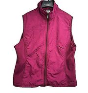 Berry Magenta Fleece and Lined Polyester Zip Front Vest Women’s Size XL