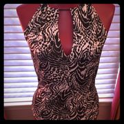 X.O.X.O animal print halter style top(2000s vintage) Y2K