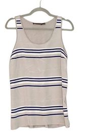 Outback Red Tan Navy Striped Tank Sz S