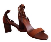 Crape Myrtle  Suede Chunky Heel Sandals