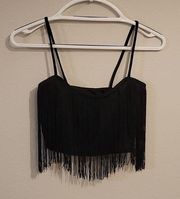 Forever 21  Black Crop Top w/ Fringe