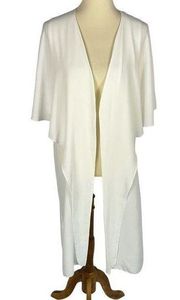 NEW  Ivory Woven Cape Detail Long Length Boho Kimono Women’s 8