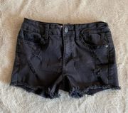 Black jean shorts