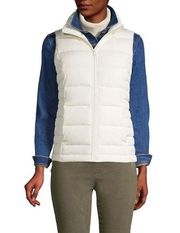 NWT Lands End Women down puffer Ivory vest size Medium Petite (10-12)  Vest