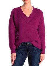 FRNCH PARIS Pull Over V Neck Ribbed Knit S/M