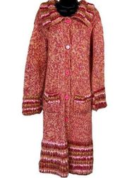 Perika by Peruvian Trading Company Pink & Orange Duster Cardigan