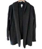 Women’s Joie dark gray mixed knit open cardigan sweater