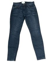 Current/Elliott The Stiletto Jeans Size 25-0 Skinny Crop Black Stretch 27X27