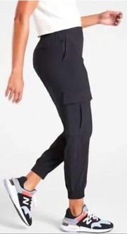 Athleta Chelsea Cargo Jogger Black Pants Size 8