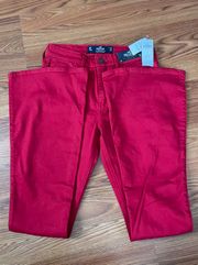 Red  High-Rise Vintage Flare Jeans