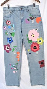 Floral Painted Jeans