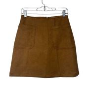 Maurices High Rise Faux Suede Skirt Size 2 Pockets Back Zipper