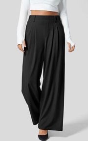 SOLD ❌ Halara Women’s NEW Sz M Black High Waist Wide Leg Waffle Knit Pants