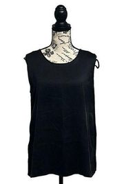 Valerie Steven’s Evening Black Silk Blouse Womens Tunic Satin Grunge Goth Modest