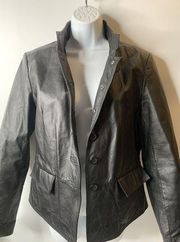 Black Leather Blazer Jacket Size 12 Chadwick's