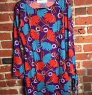 Becky Dress Long Sleeve Fall Pattern Purple XL