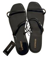 Express Womens Black Jelly Slide Double Band Flat Sandals Size 9