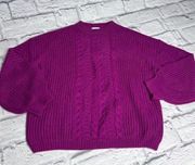 Abound purple cable knit pullover sweater new size XL