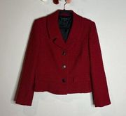 Lafayette 148 New York deep red textured blazer