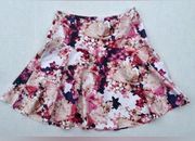 💙 Lane Bryant Pink Purple Floral Print Feminine Print Skater Skirt Size 14