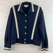 St. John Evening Navy Blue Santana Knit Blazer Size M