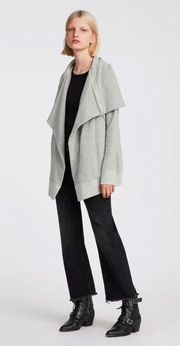 Allsaints Mila Dahlia Sweatshirt Grey Zipper Oversized Cardigan XS