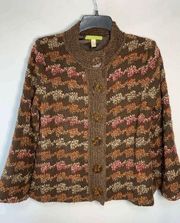 Sigrid Olsen Women's Blazer Jacket Lined Brown Medium