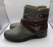 Natural soul by Naturalizer size 10W ankle Quincy boots brown grey 031024