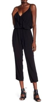 New. V-neck ruffle trim jumpsuit. NWOT