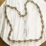 J. Crew Necklace Gold Toned Long Preppy Designer