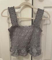 Silver Boutique Smocked Tank Top