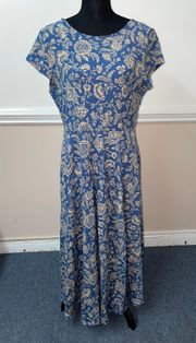 Short Sleeve Long Maxi Fit and Flare Floral Dress Size X-Large