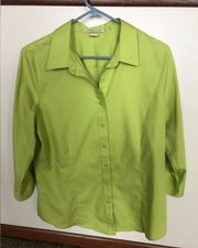 NEW NO TAGS COLDWATER CREEK 3/4 SLEEVE BUTTON UP SHIRT